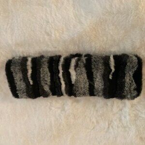 Brand New Winter Faux Fur Head Bandeau – Black / Grey / White (One Size)